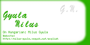 gyula milus business card